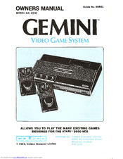 Gemini 2510 Owner's Manual