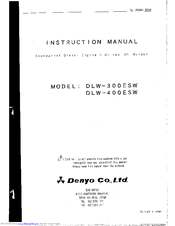 Denyo DLW-300ESW Instruction Manual