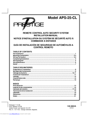 Prestige APS-25-CL Installation Manual