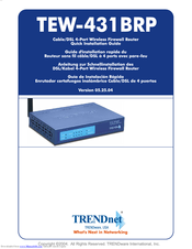 Trendnet TEW-431BRP Quick Installation Manual