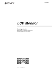 Sony LMD-2051W Operating Instructions Manual