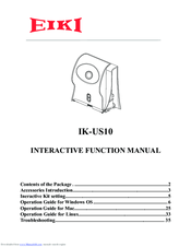 EIKI IK-US10 Function Manual