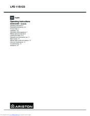 Ariston LFD 11S123 Operating Instructions Manual