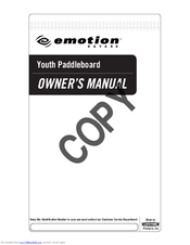 emotion Youth Paddleboard Owner's Manual