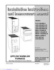 ICP LBO145DABR12-B Installation Instructions And Use & Care Manual