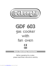 DèLonghi GDF 603 User Operating Instructions Manual