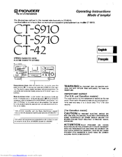 Pioneer CT-S910 Operating Instructions Manual