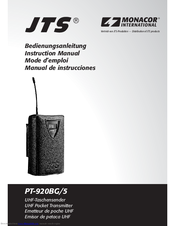 JTS PT-920BG/2 Instruction Manual
