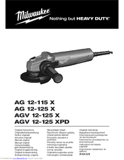 Milwaukee AG 12-125 Original Instructions Manual