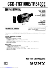 Sony CCD-TR3100E Service Manual