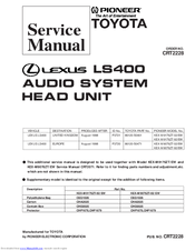 Pioneer KEX-M9176ZT-92 Service Manual