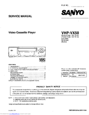 Sanyo VHP-VX50 Service Manual