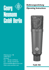 Georg Neymann TLM 193 Operating Instructions Manual