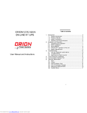 Orion SCR2 User Manual And Instructions