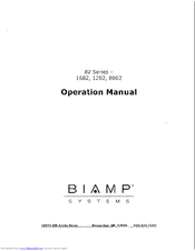 Biamp 1682 Operation Manual