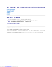 Dell PowerEdge 6850 System Installation Manual