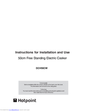 Hotpoint DCH50CW Instructions For Installation And Use Manual