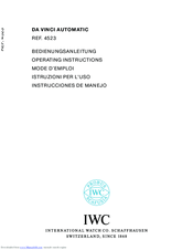 iwc DA VINCI AUTOMATIC Operating Instructions Manual