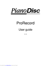 PianoDisc ProRecord User Manual