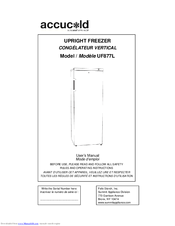 Accucold UF877L User Manual