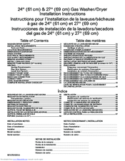 Whirlpool WGT4027EW Installation Instructions Manual
