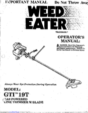 Weed Eater GTI 19T Operator's Manual