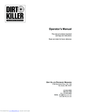 Dirt Killer H357 Operator's Manual