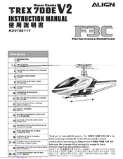Align T-REX 700E F3C V2 KX018E11T Instruction Manual