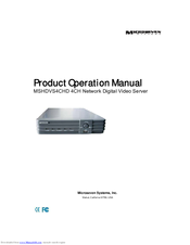 Microseven Systems MSHDVS4CHD Product Operation Manual