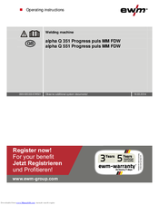 EWM alpha Q 551 Progress puls MM FDW Operating Instructions Manual