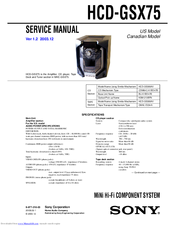 Sony HCD-GSX75 - System Components Service Manual
