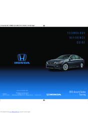 Honda 2013 Accord Sedan Technology Reference Manual