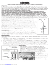 Rainfresh UCS2 Installation And Operating Instructions Manual