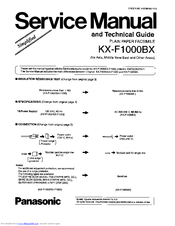 Panasonic KX-F1000BX Service Manual