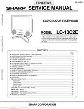 Sharp LC-13C2E Service Manual