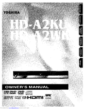Toshiba HD-A2WK Owner's Manual