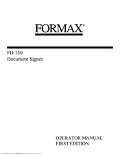 Formax FD 150 Operator's Manual