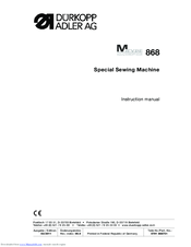 Dürkopp Adler 868 Instruction Manual