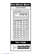 Calculated Industries Ultra Measure Master User Manual
