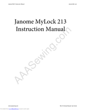 Janome MyLock 213 Instruction Manual