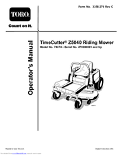 Toro TimeCutter Z5040 Operator's Manual