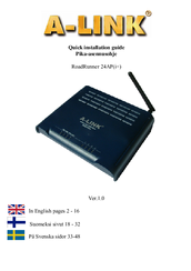 A-Link RoadRunner 24APi+ Quick Installation Manual