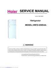Haier HRFZ-250DAA Service Manual