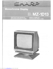 Sharp MZ-1D13 Instruction Manual