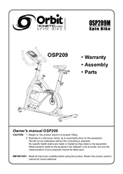 Orbit OSP209M Kinetic Hybrid Spin Bike Owner's Manual