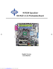 MSI 915GM Speedster MS-9625 User Manual