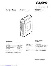 Sanyo TRC-800C Service Manual