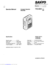 Sanyo TRC-960C Service Manual