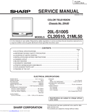 Sharp 20L-S100S Service Manual