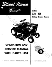 Wheel Horse Ranger 33R Operating And Service Manual